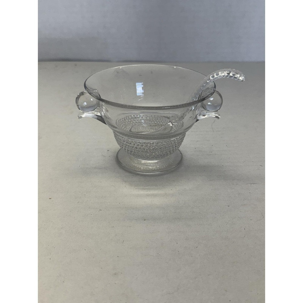Duncan Miller Teardrop Mayonnaise Dish W Ladle Spoon Elegant Depression Glass